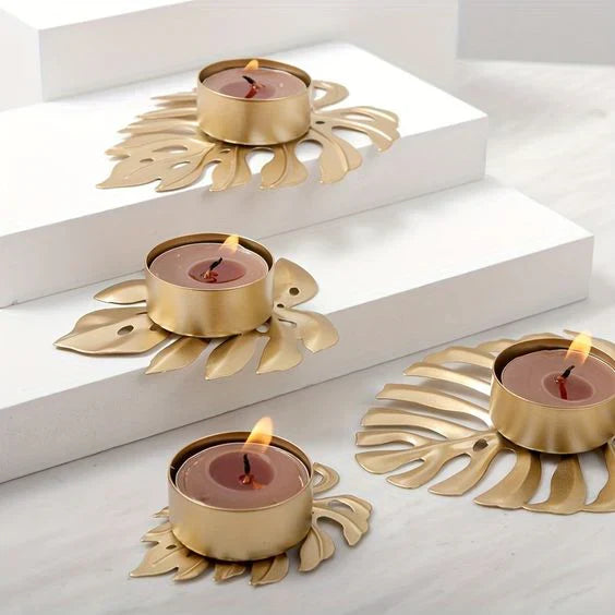 Iron Monstera Leaf Candle Holder