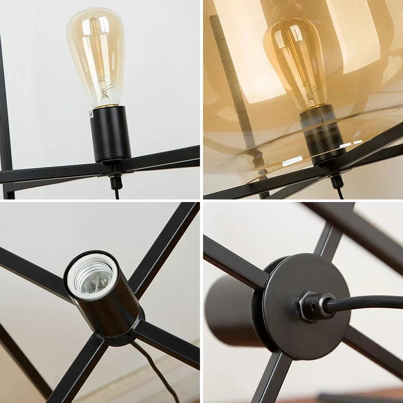 Cognac Glass Floor Lamp