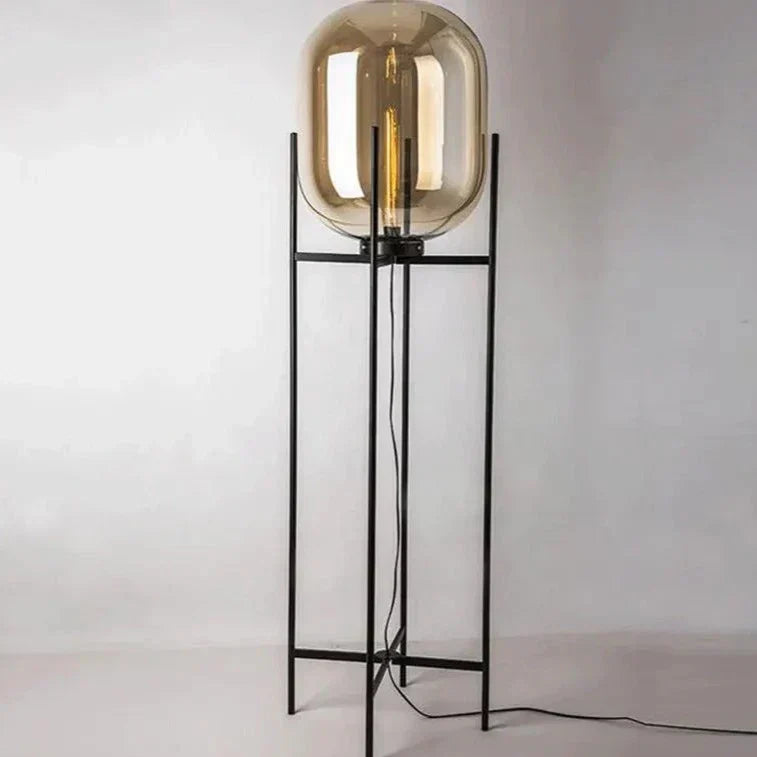 Cognac Glass Floor Lamp