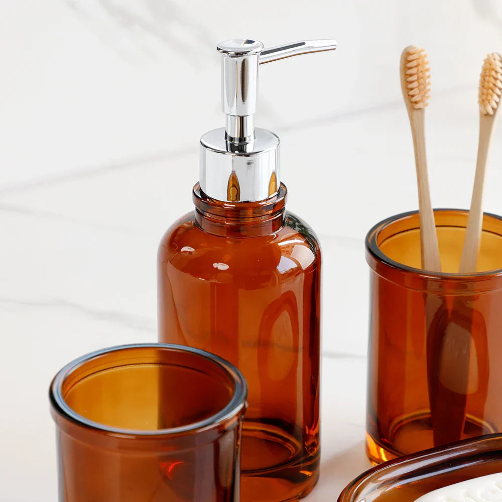 Glass Apothecary 4-Piece Bathroom Set