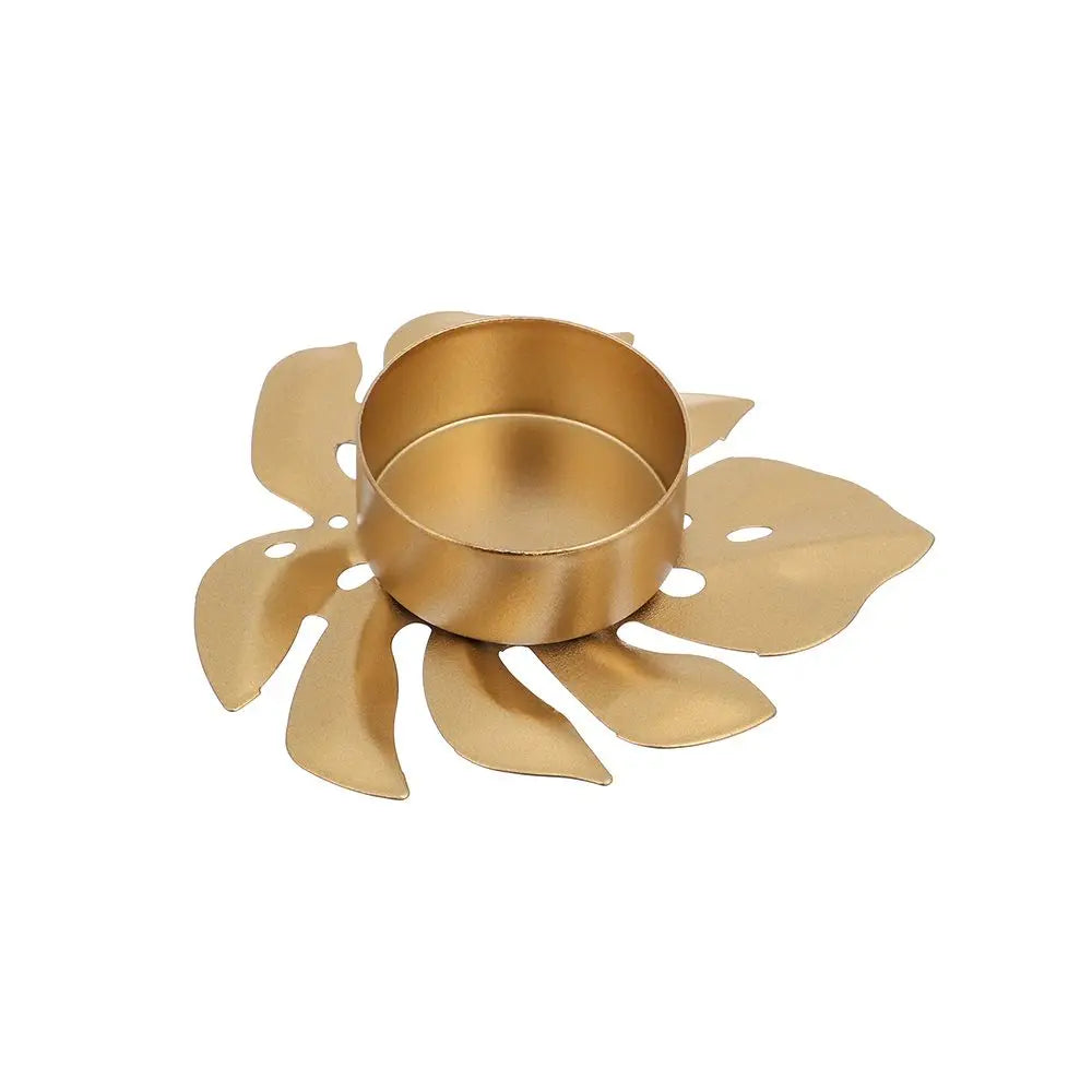 Iron Monstera Leaf Candle Holder