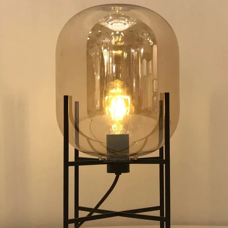 Cognac Glass Floor Lamp