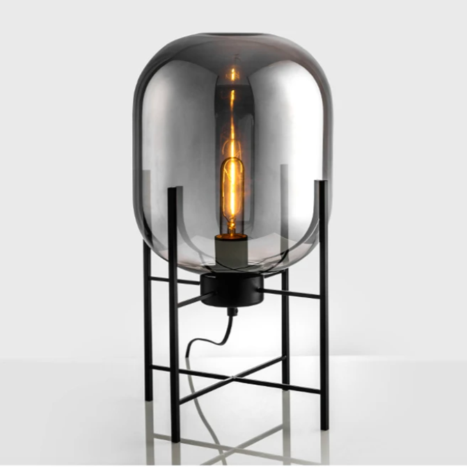 Cognac Glass Floor Lamp