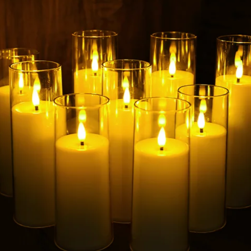 Flameless Acrylic Candle 9-Piece Set
