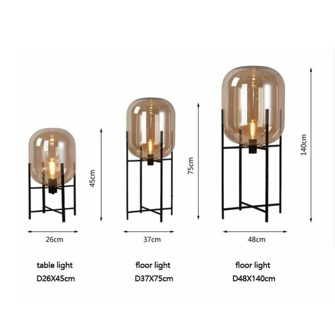 Cognac Glass Floor Lamp