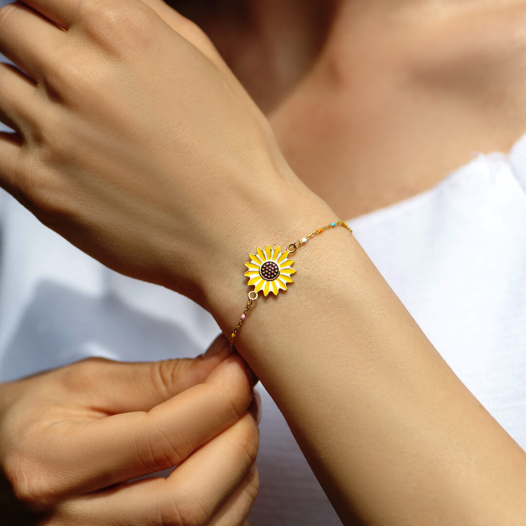 To My Daughter - You Are My Sunshine - Sunflower Bracelet