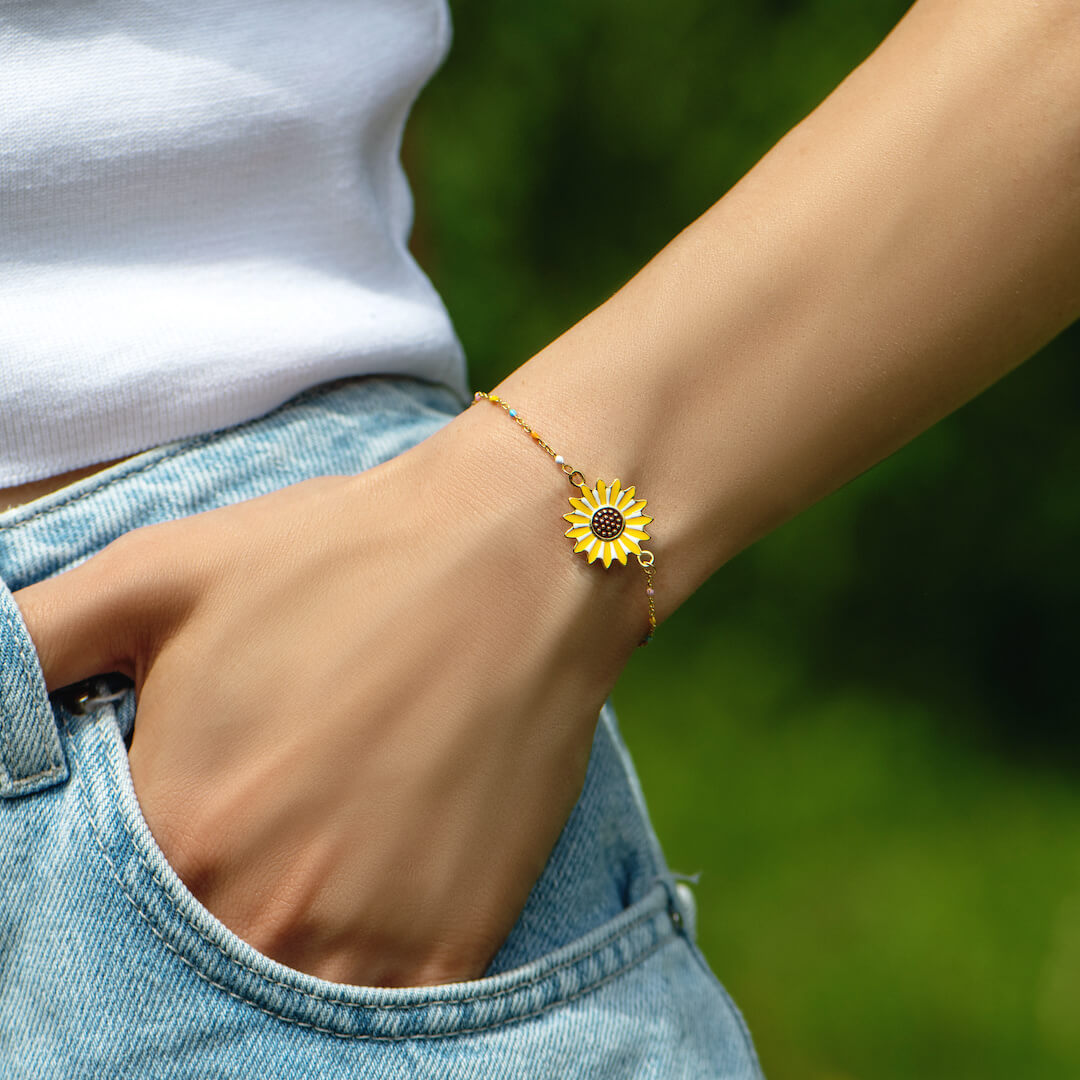 To My Daughter - You Are My Sunshine - Sunflower Bracelet