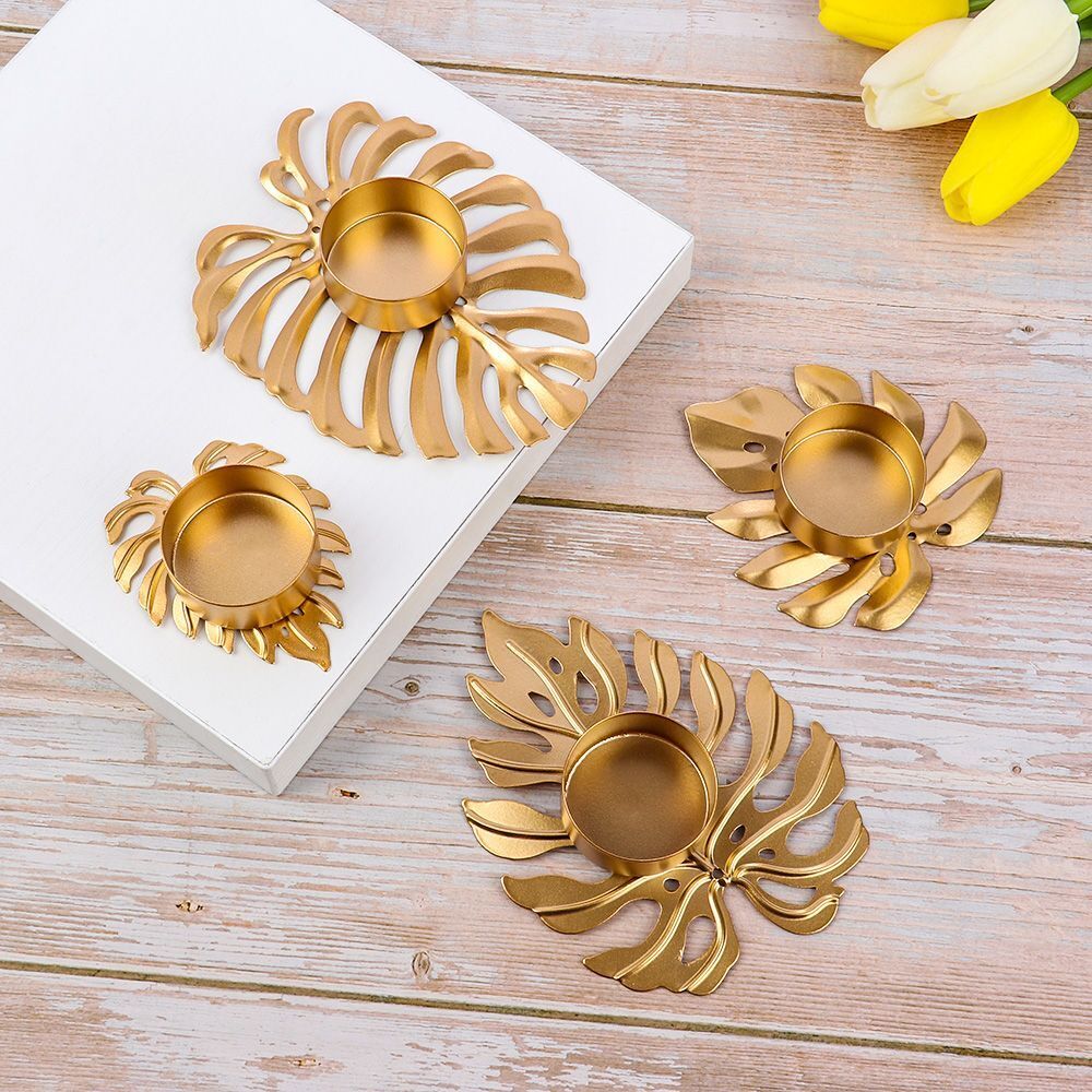 Iron Monstera Leaf Candle Holder