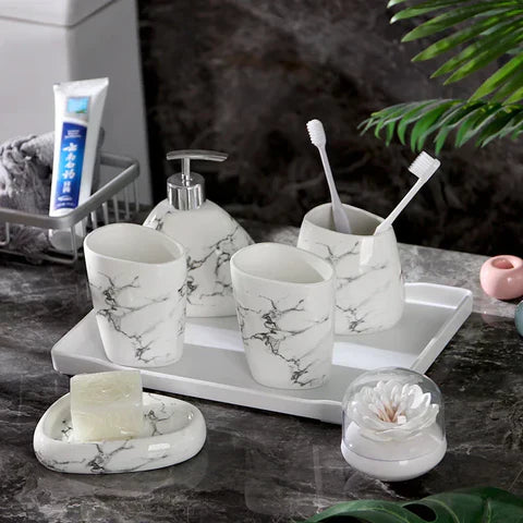 Marble Bliss 7-Piece Bathroom Set