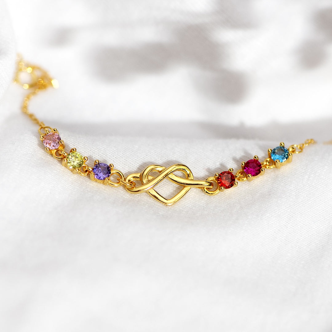 1-8 Heart With Birthstone Bracelet