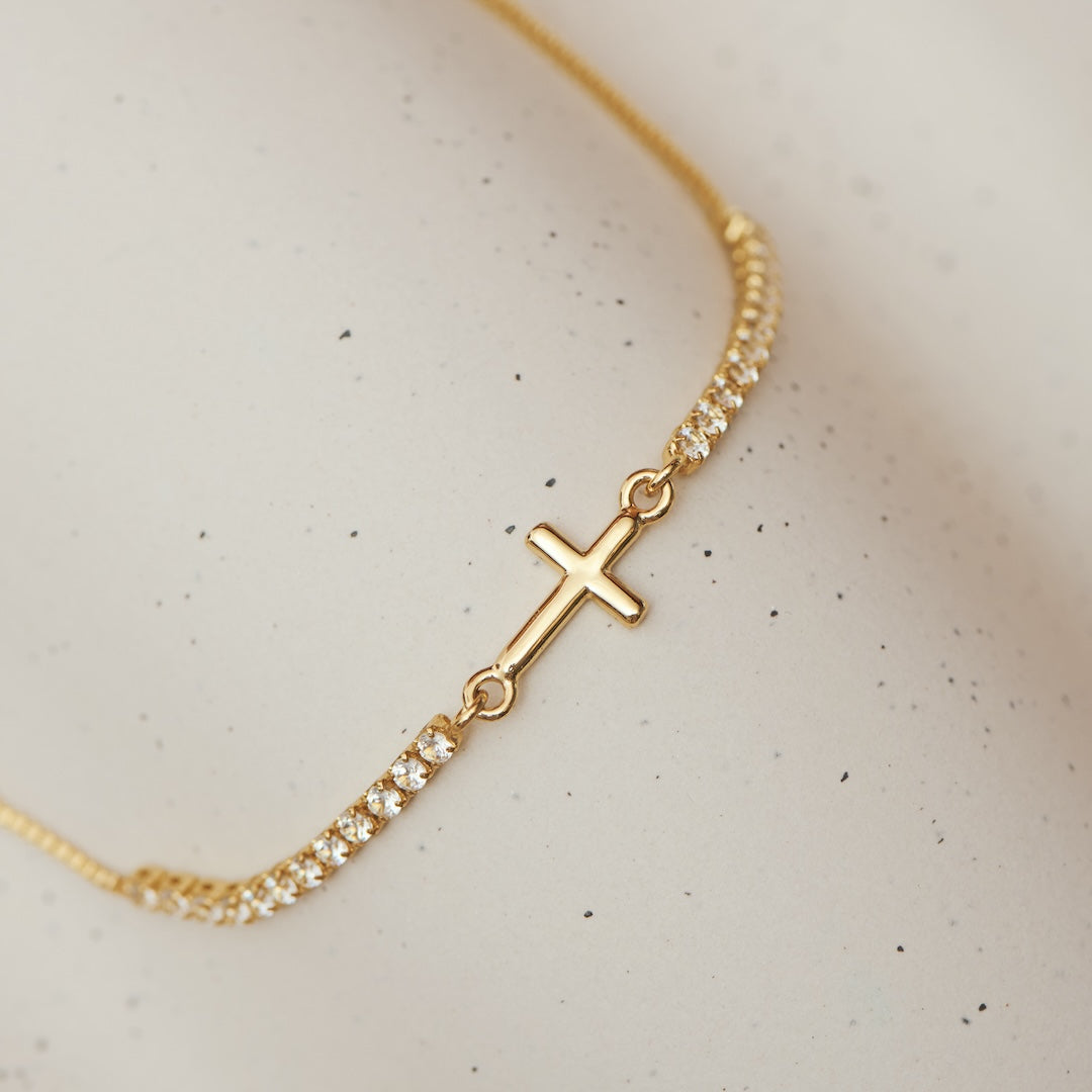 Pray Through It - Cross Tennis Bracelet