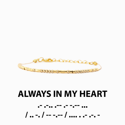 Always In My Heart - Morse Code Bracelet