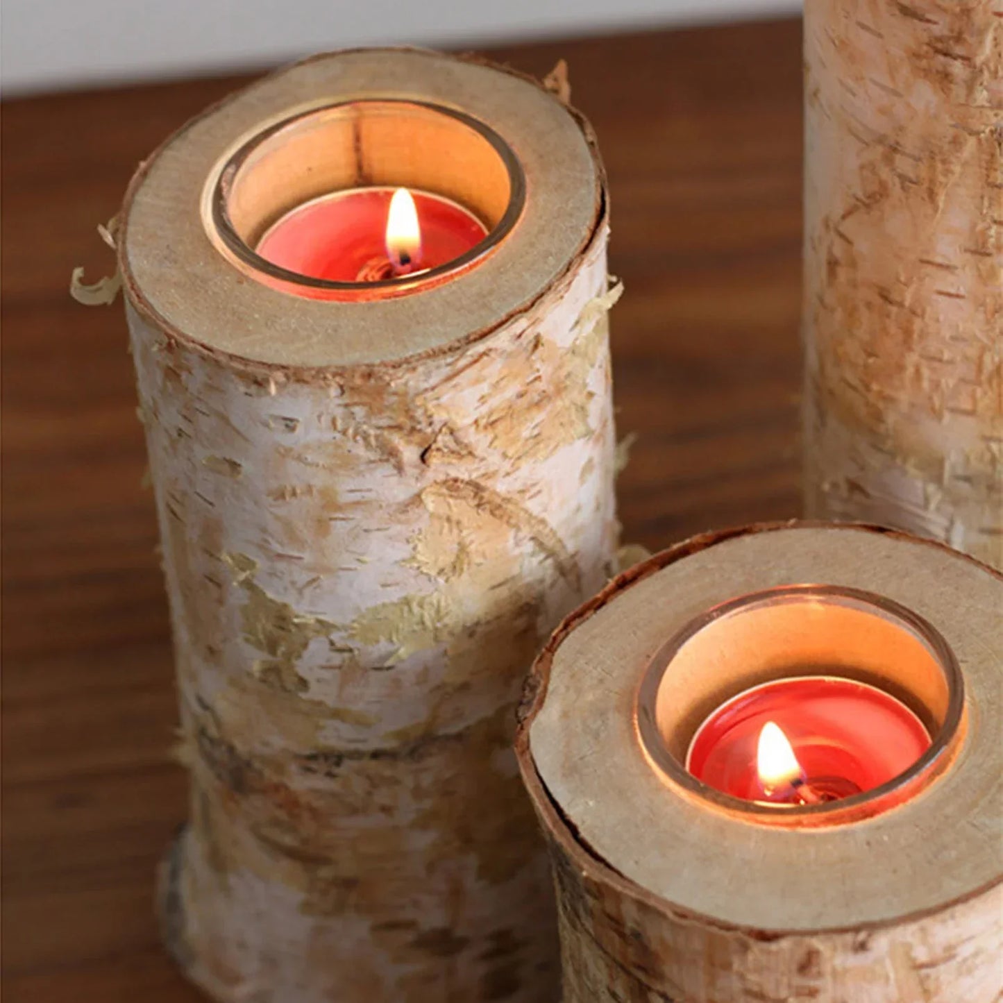 Birch Wood Candle Holder