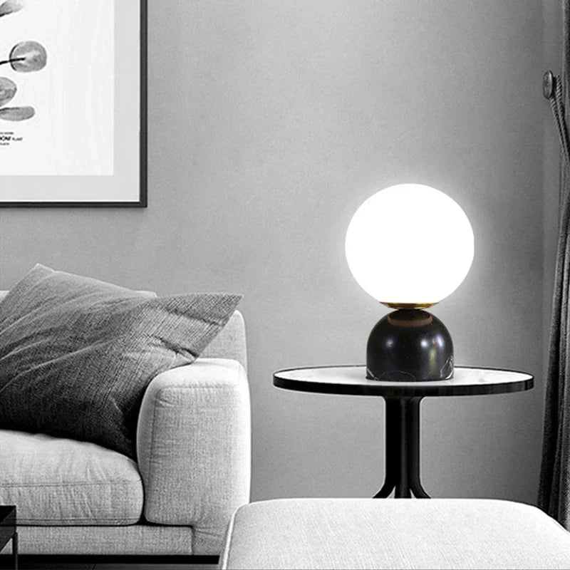 Marble Table Globe Lamp