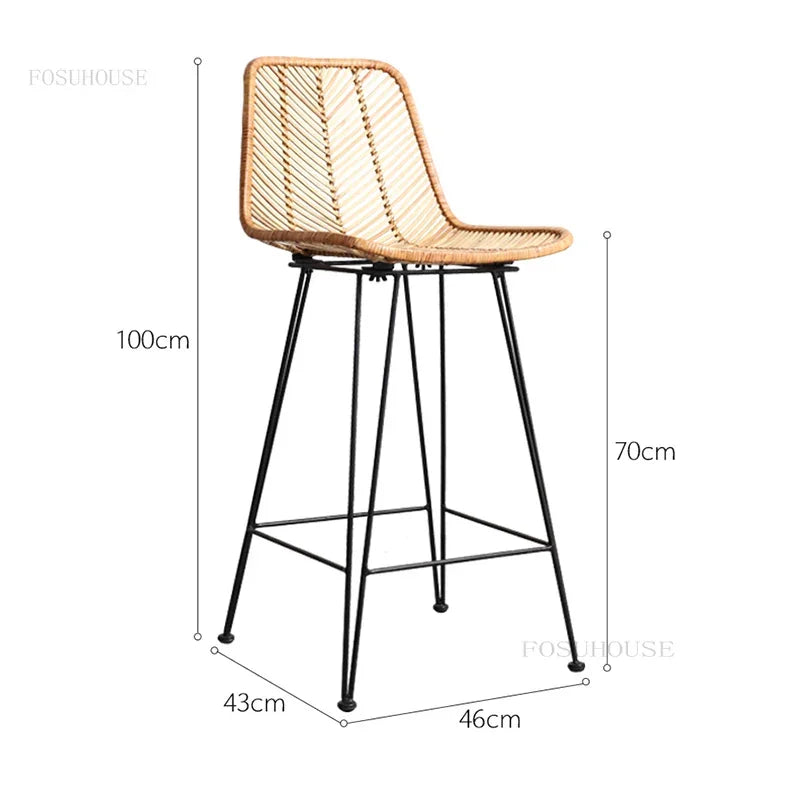 Natural Wood Bar Stool