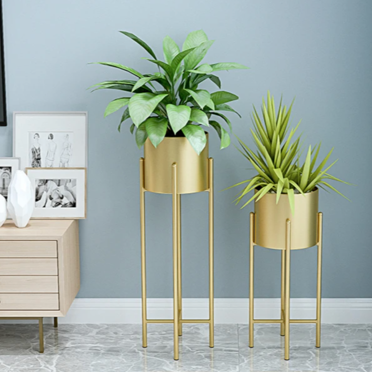 Metal Planters 2-Piece Set