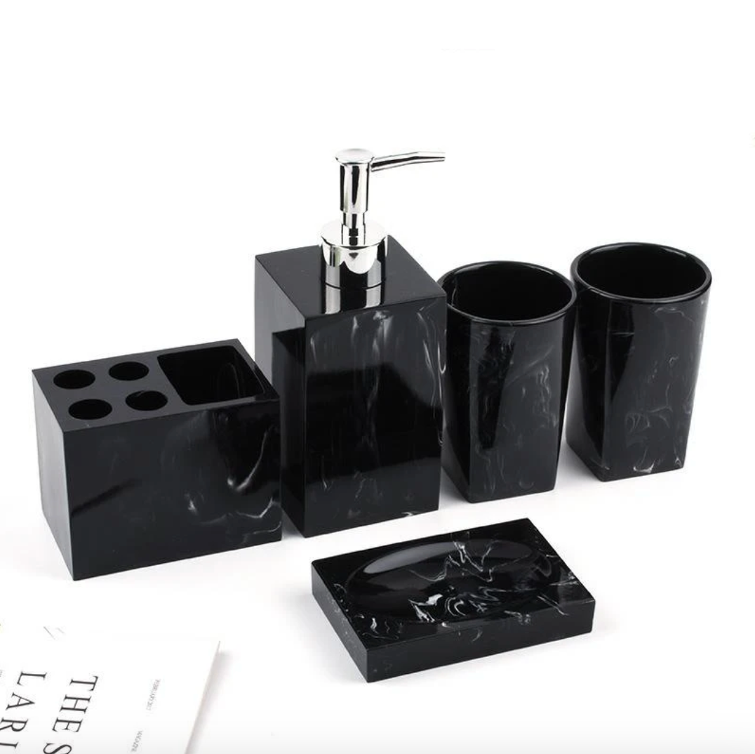 Milan Marble 5-Piece Bathroom Set