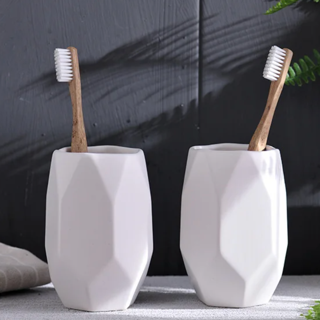 Polygon Ceramic 5-Piece Bathroom Set