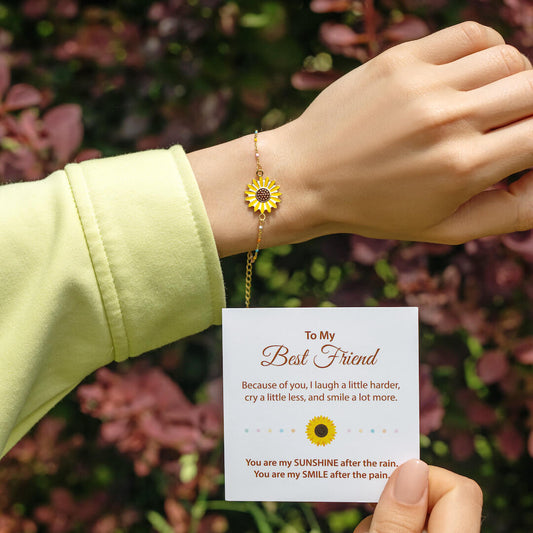 To My Best Friend "You Are My Sunshine" Sunflower Bracelet